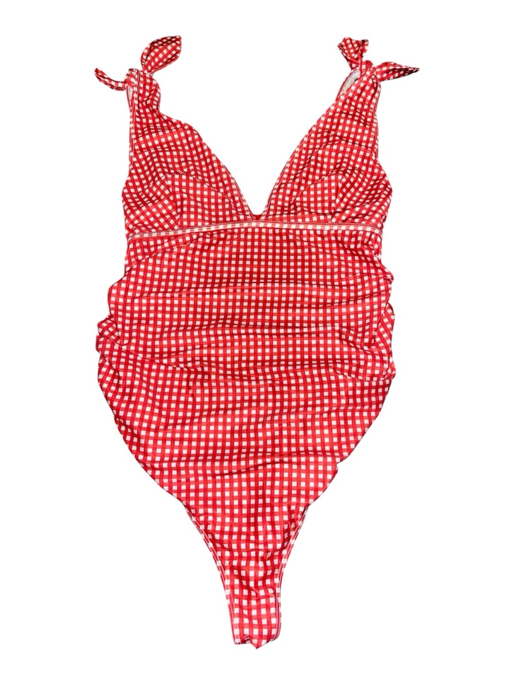 Peek & Beau Maternity Red Gingham One-Piece Swimsuit US Size 8 ASOS